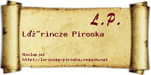 Lőrincze Piroska névjegykártya